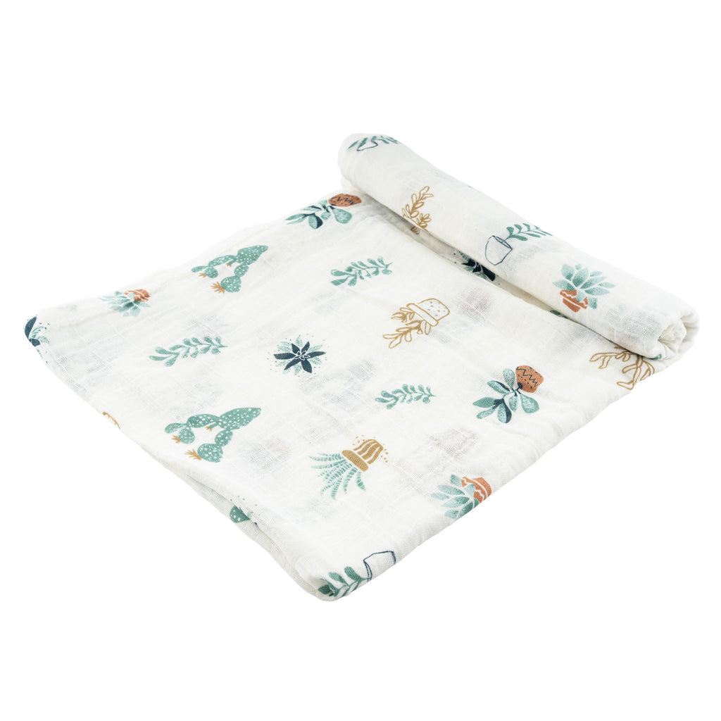 Luvlymama Botanica 100% Cotton Muslin Swaddle – 110 × 120 cm