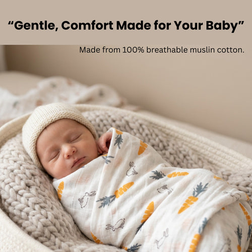 Everyday Premium | Set of 3 Muslin Swaddles (100% Cotton) | 110 × 120 cm