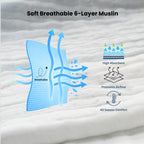 The First Best Friend | 6 Layer Muslin Baby Blanket (100% Cotton) | 105 × 105 cm