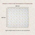 LuvlyMama Sunny Giraffe 100% Cotton Muslin Swaddle – 110 × 120 cm