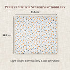 LuvlyMama Bunny Meadow 100% Cotton Muslin Swaddle – 110 × 120 cm