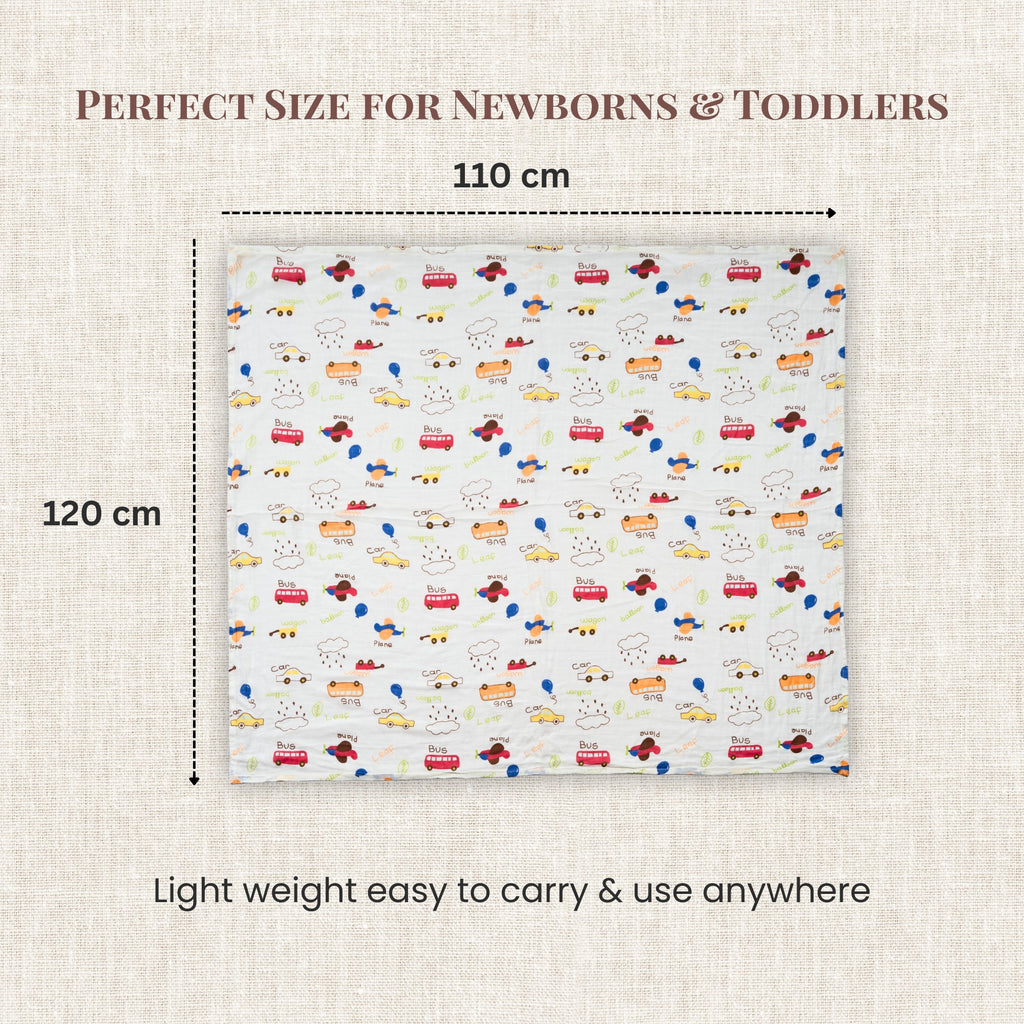 Nature Friends | Set of 3 Muslin Swaddles (100% Cotton) | 110 × 120 cm