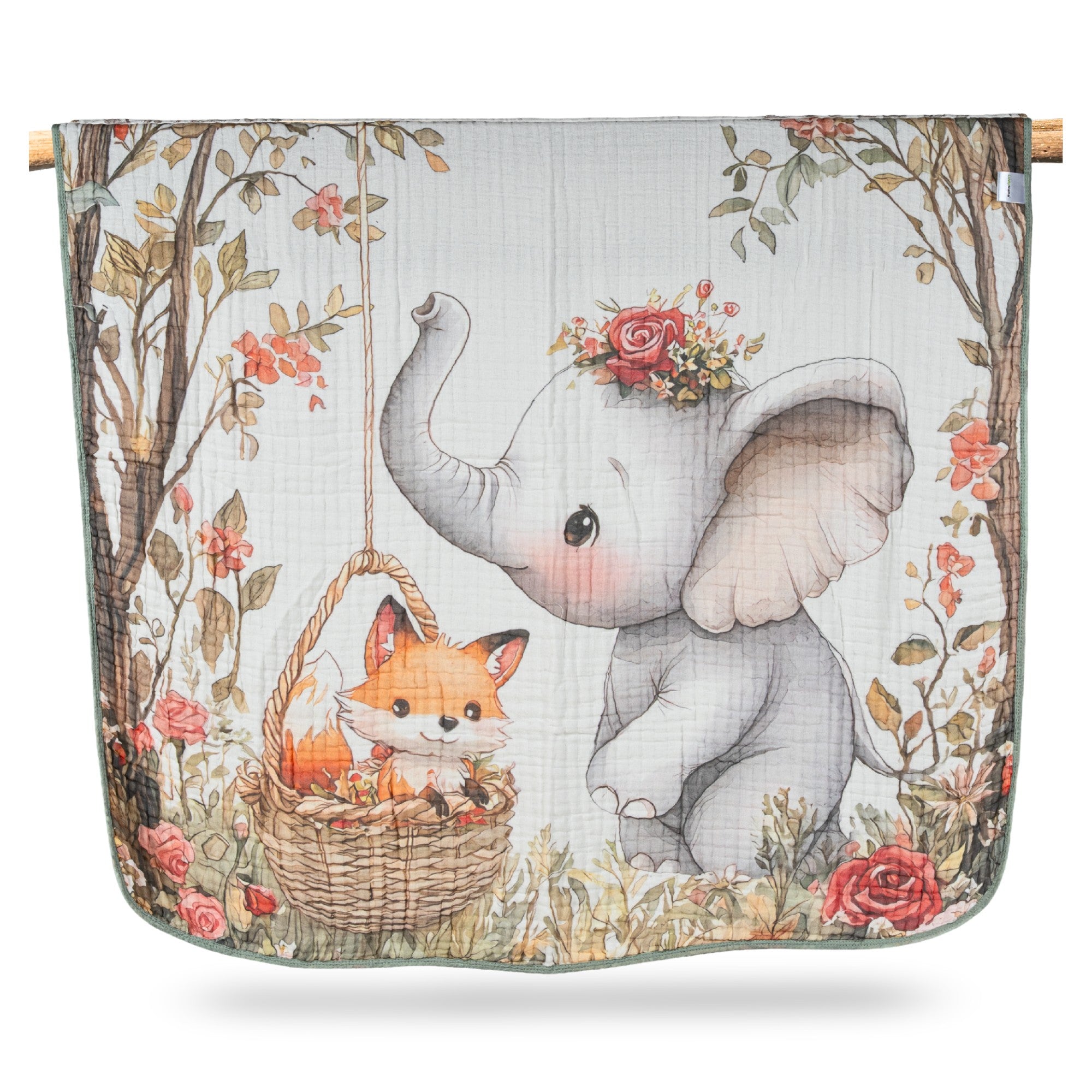 Forest Companion | 6 Layer Muslin Baby Blanket (100% Cotton) | 105 × 105 cm