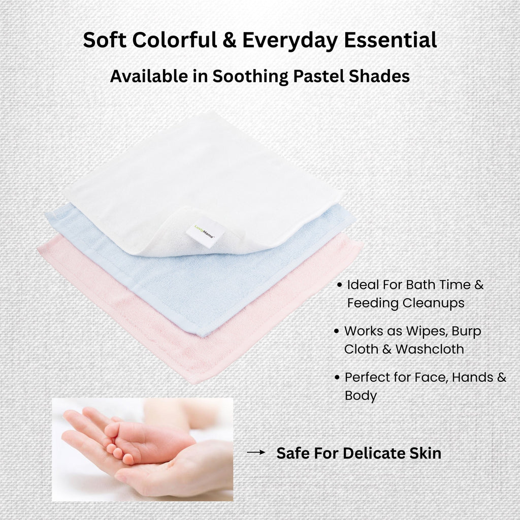 Ultra Soft Bamboo Wash cloth - Set of 5 (25 × 25 cm)