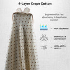 Little Love | 4-Layer Baby Hooded Towel (100% Cotton) | 90 × 90 cm